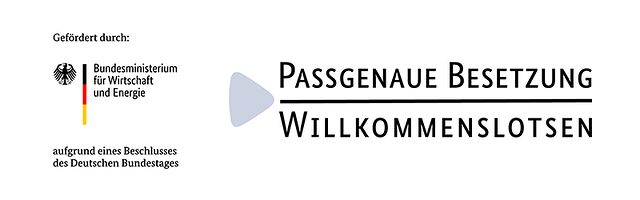 Logo des Bundesprogramm "Passgenaue Besetzung und Willkommenslotsen", Bundesministerium für Wirtschaft und Energie