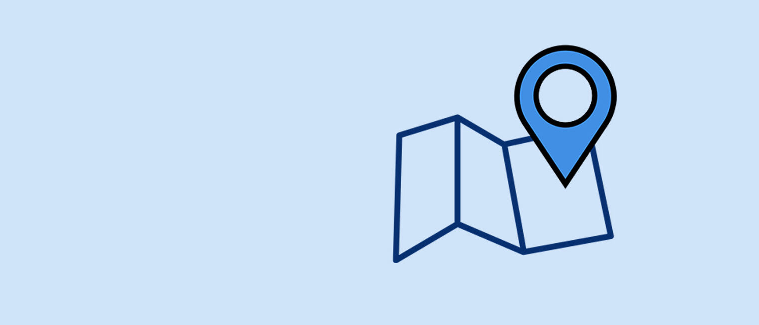 Icon PIN auf einer gezeichneten Karte