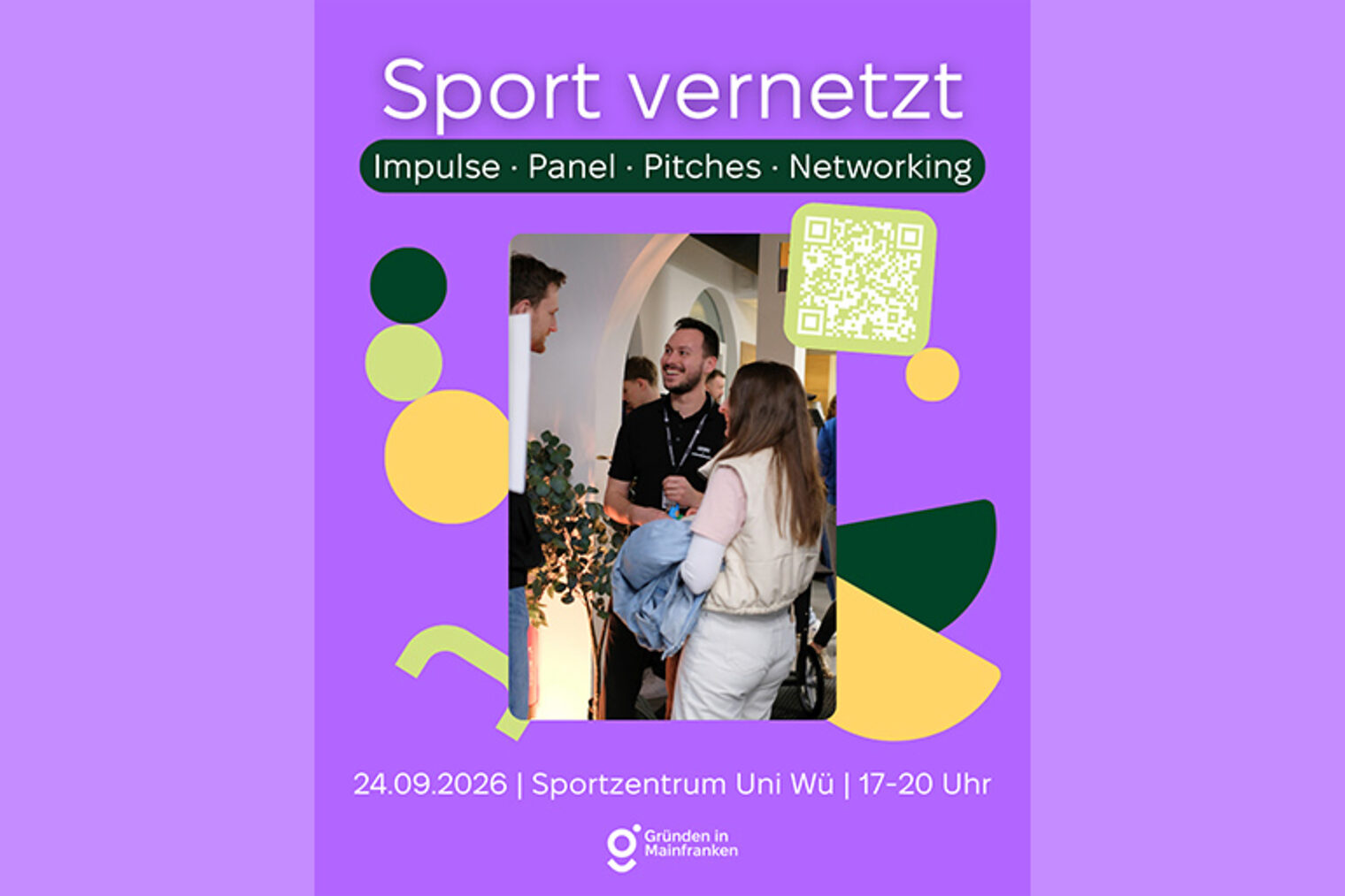 Flyer Veranstaltung mit Sport vernetzt, 234. September, Würzburg
