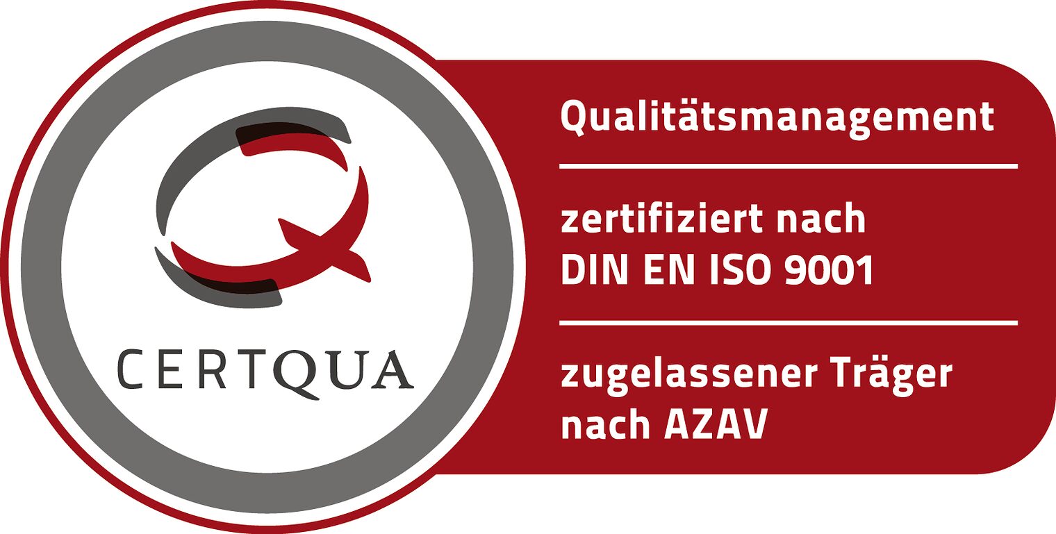 Certqua Logo, Qualitätsmanagement DIN EN ISO 9001 nach AZAV